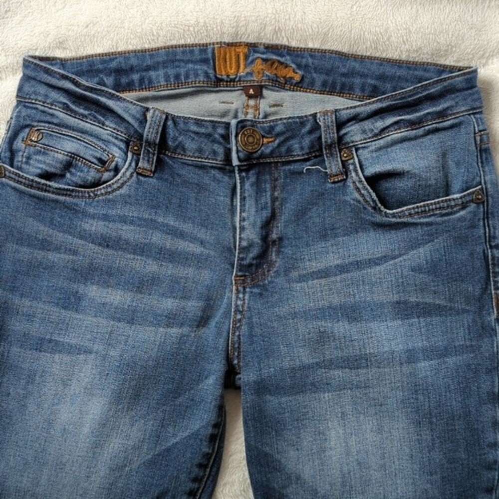 Kut from the Kloth Faded Skinny Jeans Blue Denim Size 4